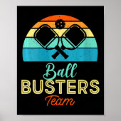 Vrouwen Bal Busters Grappig Pickleball Team V-hals Poster (Voorkant)