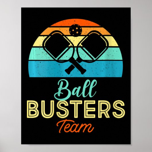 Vrouwen Bal Busters Grappig Pickleball Team V-hals Poster (Voorkant)