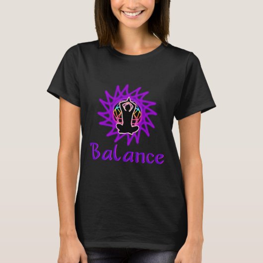 Vrouwen ~ Balans Meditatie Amp Heilige Geometrie T-shirt (Voorkant)