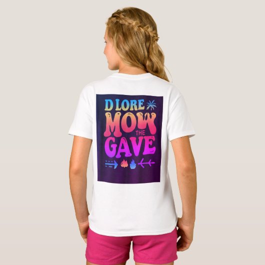 Vrouwen Basic T-shirt met 'DLORE MOW the GAVE' S (Achterkant volledig)
