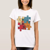 Vrouwen Basic T-Shirt puzzel retro (Voorkant)