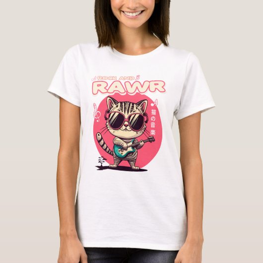Vrouwen Basic T-shirt Rock & Rawer Cat (Voorkant)