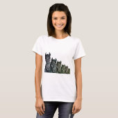 Vrouwen Basic T-shirt, witte paarden kunst T-shirt (Voorkant volledig)