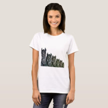 Vrouwen Basic T-shirt, witte paarden kunst