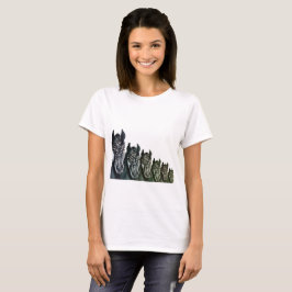 Vrouwen Basic T-shirt, witte paarden kunst T-shirt