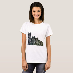 Vrouwen Basic T-shirt, witte paarden kunst T-shirt