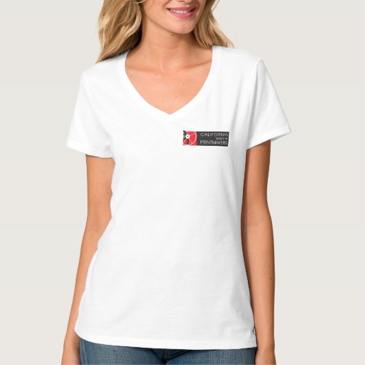Vrouwen Basic V-hals T-shirt CSP logo (Voorkant)