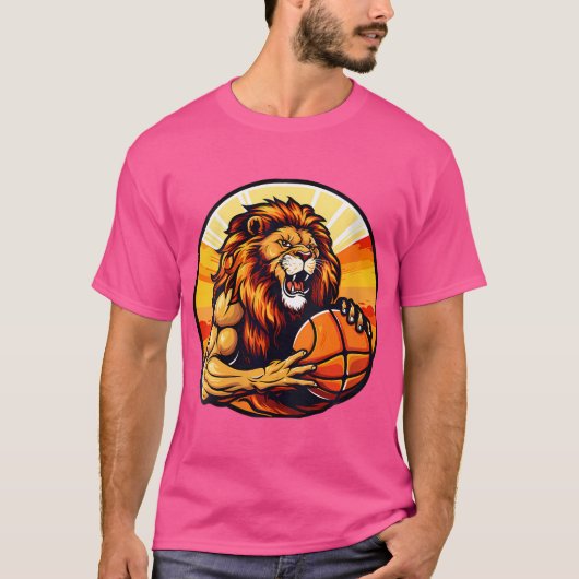 Vrouwen Basketbal Leeuw T-shirt (Voorkant)