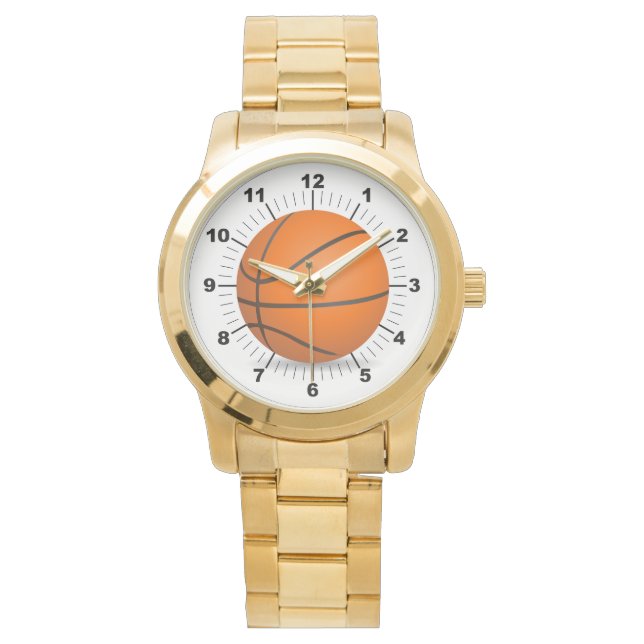 Vrouwen Basketbal Oversized gouden armband horloge (Voorkant)