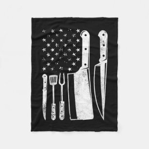 Vrouwen bbq usa vlag patriottische vierde juli fleece deken