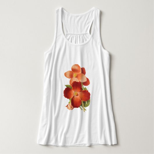 Vrouwen Begonia Bloemen Tanktop (Design voorkant)
