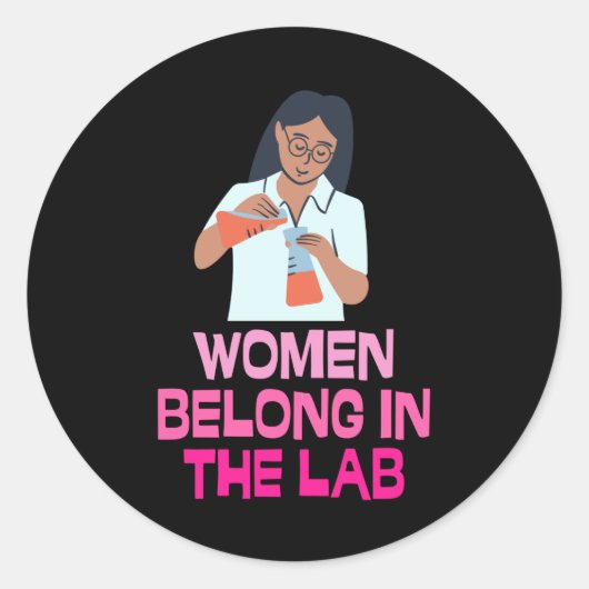 Vrouwen behoren tot het lab - vrouwen in de steek ronde sticker (Voorkant)