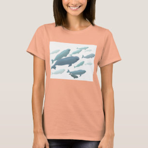 Vrouwen Beluga Whale T-Shirt Biologische Walvis Sh