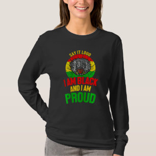 Vrouwen ben ik zwart en ik ben trots op Afro Afri T-shirt