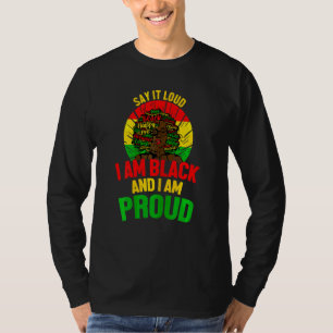 Vrouwen ben ik zwart en ik ben trots op Afro Afri T-shirt