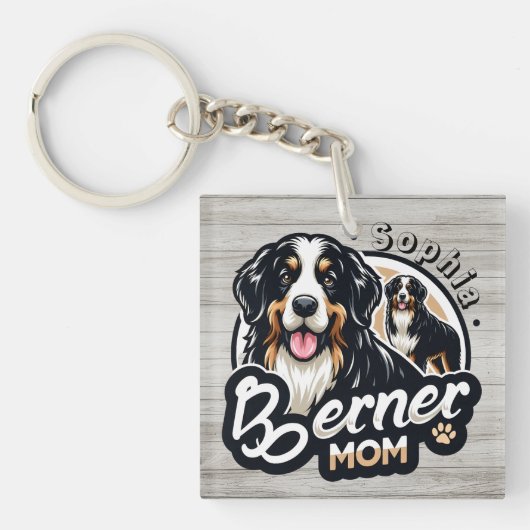 Vrouwen Berner Mam - Berner Mountain Dog Mam Gift Sleutelhanger (voorkant)