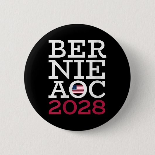 Vrouwen Bernie AOC 2028 Campagne - Strijd tegen ol Ronde Button 5,7 Cm (Voorkant)
