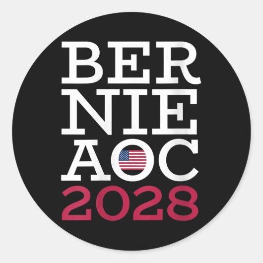 Vrouwen Bernie AOC 2028 Campagne - Strijd tegen ol Ronde Sticker (Voorkant)