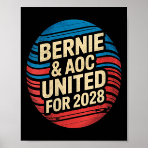 Vrouwen Bernie Sanders en AOC 2028 voor President  Poster