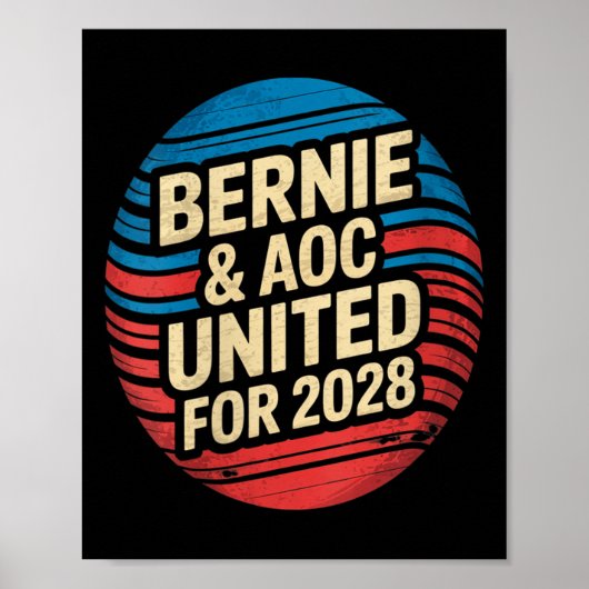 Vrouwen Bernie Sanders en AOC 2028 voor President  Poster (Voorkant)