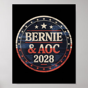 Vrouwen Bernie Sanders en AOC 2028 voor President Poster