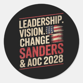 Vrouwen Bernie Sanders en AOC 2028 voor President  Ronde Sticker