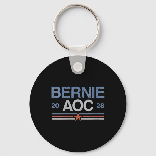 Vrouwen Bernie Sanders en AOC V-neck Sleutelhanger (Voorkant)