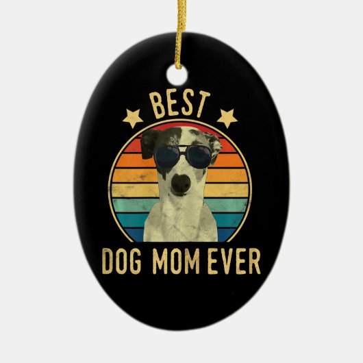 Vrouwen Best Dog Mam in Italiaans Greyhound Mors Keramisch Ornament (Voorkant)