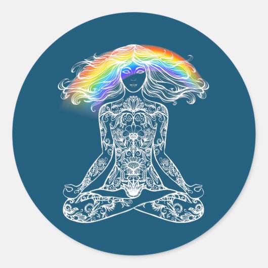 Vrouwen Best Yoga Mam Ronde Sticker (Voorkant)