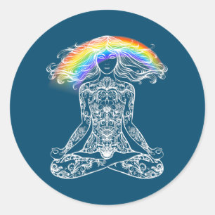 Vrouwen Best Yoga Mam Ronde Sticker