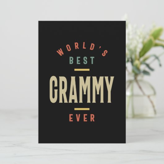 Vrouwen Beste Grammy Ever Grandma Gift Kaart (Staand voorkant)