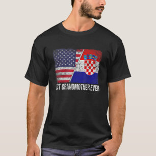 Vrouwen Beste Grootmoeder ooit Kroatië Vlag Patrio T-shirt