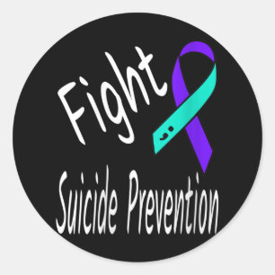 Vrouwen Bestrijden Zelfmoordpreventie Ribbon Semic Ronde Sticker