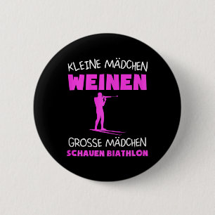 Vrouwen Biathlon Skiën Biathlet Winter Sport Gift Ronde Button 5,7 Cm