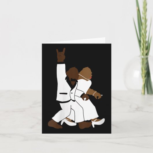 Vrouwen Bigfoot Rock N Roll Pas getrouwd Trouwcade Kaart (Voorkant)