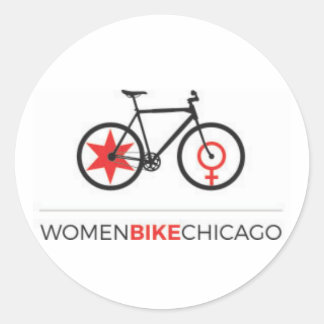 Vrouwen Bike Chicago - Urban Upright Design Sticke Ronde Sticker
