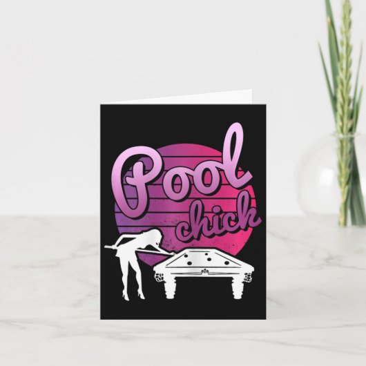 Vrouwen Biljart Shirt Joke Pool Chick Vrouw Bill Kaart (Voorkant)