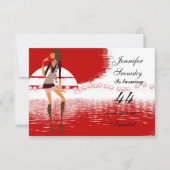 Vrouwen Birthday Party red Kaart (Voorkant)