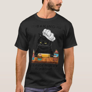 Vrouwen Black Cat Bakken omdat moord verkeerd is c T-shirt