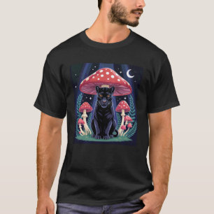 Vrouwen Black Panther Cottagcore Paddenstoelen Hoe T-shirt