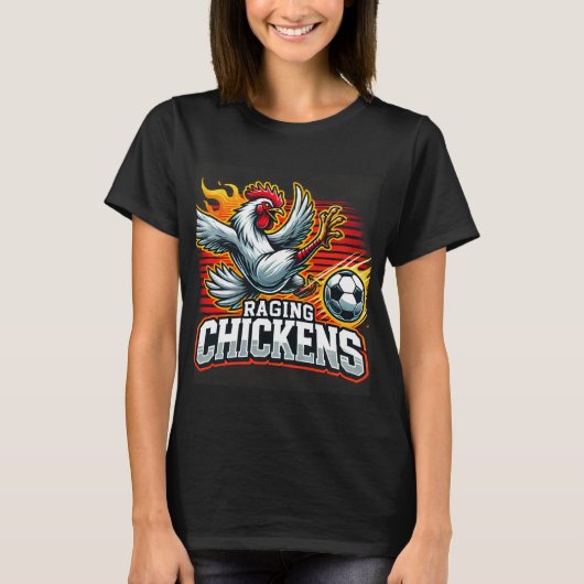 Vrouwen Black Raging Chickens Shirt (Voorkant)