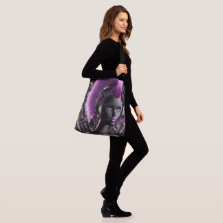 vrouwen blackjack pop met paarse Mohawk bling Crossbody Tas