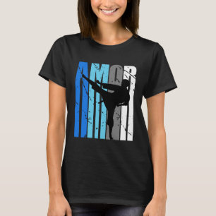 Vrouwen Blauw Amor Jiu Jitsu Grades Fan Meisje Col T-shirt