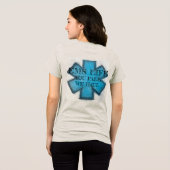 Vrouwen blauw EMS Life ster van het leven Tri-Blend Shirt (Achterkant volledig)