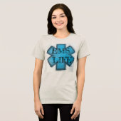 Vrouwen blauw EMS Life ster van het leven Tri-Blend Shirt (Voorkant volledig)