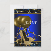 Vrouwen Blauw en Goud Hoge Heel RSVP (Voorkant)