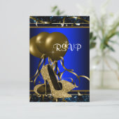 Vrouwen Blauw en Goud Hoge Heel RSVP (Staand voorkant)