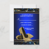Vrouwen Blauw en Goud Hoge Heel RSVP (Achterkant)