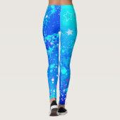 Vrouwen blauw en turquoise leggings (Achterkant)