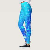 Vrouwen blauw en turquoise leggings (Links)